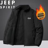 JEEP SPIRIT Vyrų žiemos lauko striukė su stovinčia apykakle ir pašiltinimu M black