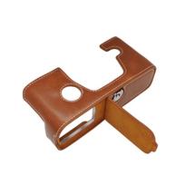 PU Leather Camera Base Cover Olympus OM-3 Film Shockproof Protective Sleeve No Battery Removal Needed Light Brown