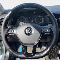 Pasidaryk pats automobilio vairo užvalkalas Anglies pluošto oda Kvėpuojantis Volkswagen VW Golf 7 Polo 5 Arteon Passat Tiguan 2013-2021 gray