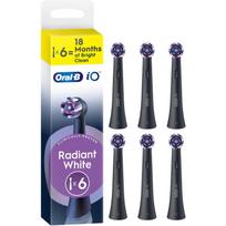 Oral-B iO Radiant White dantų šepetėlio pakaitinės galvutės su balinamosiomis medžiagomis Black 6 vnt.