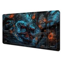 Magic The Gathering Playmat Otter Wizard in Enchanted Forest with MTG Turn Structure Zones mmmm Thick Durable Stitched E 800x300x2mm gray