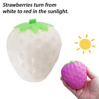 Mangoes/strawberry Soft Stress Ball Crunchy Color Change Squeeze Ball Squishy Toy Sensory Anti Stress Toys for KidsAdults white