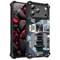 Military Armor Camouflage Folding Stand Phone Case For iPhone 17 16 15 14 13 12 11 Pro Max Plus For Car Holder Outdoors off-road For iPhone 13 Pro