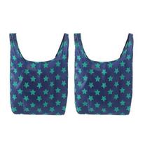 Folding Shopping Bag Reusable Heavy Duty Fabric Grocery Tote Foldable Portable Tote Bag for Grocery Shopping Supermarket Picnic Size#2pcs