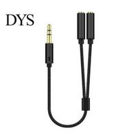 3.5mm 1 Male to 2 Female Ports Headphone Microphone Audio Cable Adapter Splitter juoda