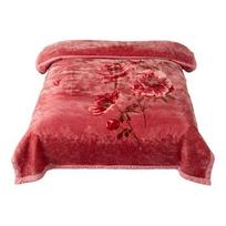 Easy Removal Plush Blanket Flannel Thickened Floral Printing Double-layered Warmth Retention Care Queen Size Warm Throw Machine Washable Maximum pink