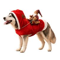 Funny Animal Cosplay Costume Santa Rider Dog Costume, Christmas Pet Outfit with Adjustable Closure, Holiday Apparel for Puppies Small Large Dogs Photo S red