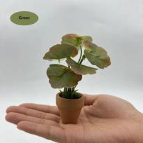 textureMiniature Taro Turtle Back Plant Artificial Green Potted Decor Table Ornament for Dollhouse Office Home Decoration brown