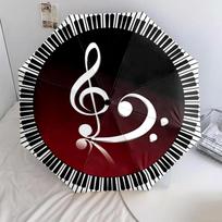1 PC Automatic Folding Umbrella - Musical Symbols Pattern, Portable & Foldable Design with 8 Ribs, Christmas Birthday Gifts black
