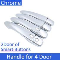 for Nissan NP300 Navara D23 2015~2022 Renault Alaskan Chrome Door Handle Cover Trim Stickers Car Styling Decoration 4Handle 2 Buttons black