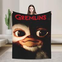 Gizmo Mogwai Monstras Gremlins Flanelinis pledas Minkštas pledas svetainei Lėktuvo kelionėms Juokinga lovatiesė Sofos lovos užvalkalas 30x40in black