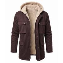 Vyriška žieminė stora su vilnos pamušalu šilta parka, lauko vėjui atsparus su gobtuvu užtrauktuku striukė, naujas kasdienis šiltas paltas vyrams 4XL black