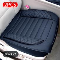 SEAMETAL universalus automobilio sėdynės užvalkalas Prabangus odinis pagalvėlė, pilnai apsuptas apsauginis kilimėlis 2pcs front seat juoda