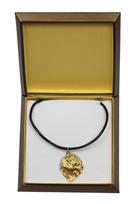 Polish Lowland Sheepdog, PON, Valee Sheepdog - Dog necklace in gift box, gold-plated pendant for dog fan, striking jewellery by Art-Dog beige