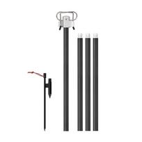 Aluminum Camping Lamp Stand Outdoor Lamp Rod Post Hanging Tent Light Holder Rack Light Hook Stand for Camping Traveling black