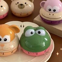 Hand Use Cartoon Kitchen Timer Mechanical Driven Manual Countdown Timer  Time Reminder žalia