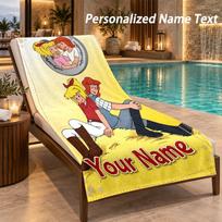 Bibi Blocksberg Custom Name Beach Towel Large Soft Towel for Indoor Bathroom Outdoor Beach 80cmx160cm(31x63inch)