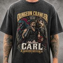 Donut Mongo Carl Court Dungeon Crawler Carl DCC Mineral Washed Graphic Shirt | Vintage Streetwear XL black