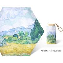 Portable Sun Umbrella Anti UV 6-Folding Parasol Easily Store Pocket Sunshade Umbrella  Women Men B