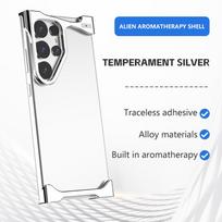 Netaisyklingas metalinis rėmelis telefono dėklas Samsung Galaxy S22 S23 S24 S25 Ultra Plus aliuminio aušinantis smūgiams atsparus dangtelis S25Ultra Galaxy S24 Ultra gray