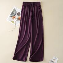 Casual ice silk wide-leg pants for women, 1116 summer new high-waisted slimming hot release loose straight-leg quick-dry cropped pants 4xl /32【recommended to wear 72.5-77.5kg 】 blue