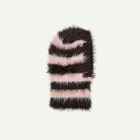 Imitation Mink Hair Hooded Caps Unisex Hood Bib Balaclava Stylish Skullies Hat  Outdoor Sports black