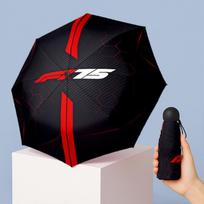 F1 Printed 5?Fold Mini Umbrella 8?Rib Windproof Compact Umbrella For Women Pocket Carry