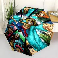 1 PC Automatic Folding Umbrella - Anime One Piece Pattern Portable Foldable Design With 8 Ribs Christmas Birthday Gifts multicolor