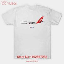 Illustration Of Qantas Airways Airbus A380 Made In Australia T Shirt S 5xl Vintage Stretched Designer Clothes Unisex 3XL white