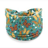 New Elastic Wide Headbands Vintage Knot Flower Print Turban Star Printed Wide Brim Hair Scarf Girls beige