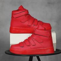 Vyriški europietiški raudoni ir balti aukštakulniai sportbačiai su lipukais Size 45 red