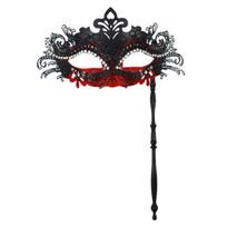 Išgalvotas vakarėlio metalinis maskaradas su rankena, pusės veido venecijietiškas maskaradas su cirkoniais moterims, vyrams, išleistuvėms, baliui, Mardi Gras maskarado vakarėliui