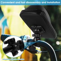 Bike Phone Holder Bag Waterproof Motorcycle Handlebar Bag 360° Rotatable Bicycle Pouch Touch Screen Phone Mount Accessories beige