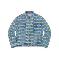 Supreme Frayed Logos Denim Trucker Jacket SUP-SS21-667 M gray