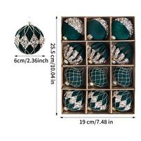 Christmas Bulbs Ornaments 12 Pieces Modern Art Rhinestone Flocked Balls For Christmas Tree For Home Wall Living Room House 6cm