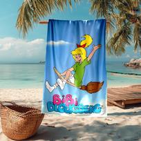 Ultra-Soft Beach Towel with Bibi Blocksberg Theme,Ideal for Pool - Camping, Diving - Perfect Travel Essential, Vibrant Beach Towel. 70cmx140cm(27x55inch) gray
