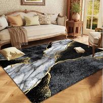 Luxurious Black and Gold Marble Textured Area Pad Bedrooms Living Rooms Offices Gaming Rooms Perfect for Decoration Carpets 40X60cm black