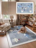 Cartoon Style Rugs for Bedroom Fluffy Soft Bedside Floor Mat Large Area Living Room Decoration Carpet Thick Plush Children's Rug 80x160cm black