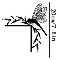 Vintage Wrought Iron Door Corner Dragonfly Topper Rustic Home Accent Ornament Gift for Insect Lovers House Decoration 8in gray