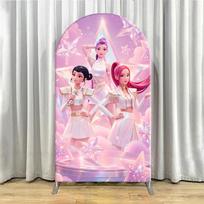 Kpop Demonų Medžiotojai Arkos Fono Dangalas Individualus Vardas ir Amžius Personalizuotas Rožinis Idolės Mergaičių Gimtadienio Šventės Fono Dangalas 1.6x3.9ft (50x120cm)