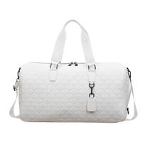 Large Capacity Travel Tote Bag With Chain Strap Women Men Water Resistant PU Leather Weekend Getaway 20-35L Large White