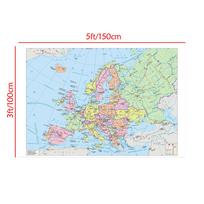namams, biurui, klasei, kelionėms/mokymui, Europos žemėlapis (Kinų versija) Politinis pasiskirstymo žemėlapis fonas 150*100cm(Non-woven)