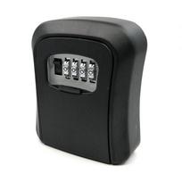 Outdoor 4 Digit Combination Key Safe Box with Weatherproof Cover Wall Mounted Aluminum Alloy Storage for Keys and Wallets