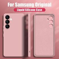 Skirtas Samsung A16 A36 A55 A15 A35 A54 5G Case Skystas silikoninis telefono dėklas, skirtas Samsung Galaxy S25 Ultra S24 FE S23 S22 A52 A72 5G Cover Candy Atsparus smūgiams Samsung S26 Plus rožinė