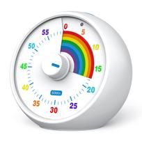 60 Minute Visual Timer for Countdown Timer for Classroom Desk Timer for Time Manager Tool for Kids with Rainbow Pattern Kids, & Kitchen, Study, white