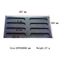 Baguette Oblate Breathable Subway Black Bread Mold 5 Square 12 Inch Silicone Bread Baking Matches the image gray