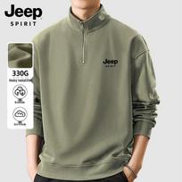 JEEP SPIRIT Men's Loose Fit Stand Collar Sweatshirt XL gray
