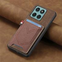 Dėklas Motorola Moto G86 Power 5G prabangus dėklas magnetinis odinis galinis skydelis Motorola G56 G66J G85 G34 G45 G05 G 86 G96 kortelių laikiklis Moto G86 5G ruda