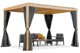Pastatoma terasos pergola Lagos Premium 3x4 Garden Point woodlike antracito