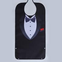 Waterproof Adult Eating Bib Crumb Catcher Pocket Stain-Resistant Clothing Protector Bib Washable Suit Style Design blue